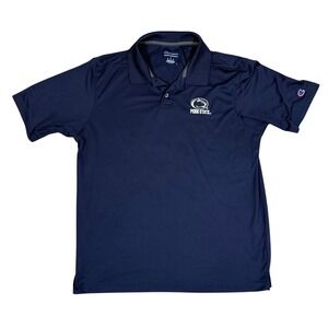 Champion Penn State Nittany Lions Mens Navy Blue Performance‎ Polo Shirt Large